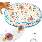 FelRelWel automatic cat toy with colorful play mat and moving balls to entertain cats